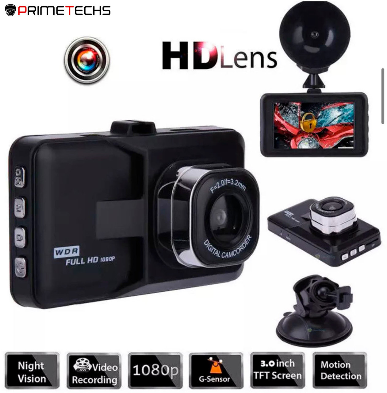 Dash Cam 1080P Full HD, 2 opciones de montaje, cámara en el tablero de  instrumentos grabadora de video Dashcam para automóviles con pantalla LCD  de 3