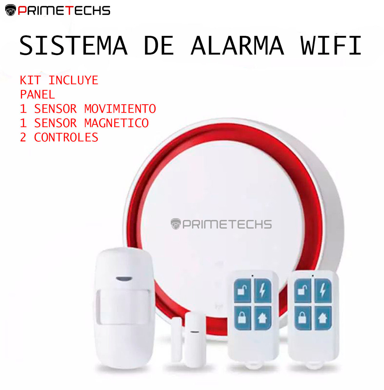 Alarma inalámbrica con sensor de movimiento PIR: alarma con detector de  movimiento WiFi con sirena de 100 dB, control de aplicación TUYA, alarma de