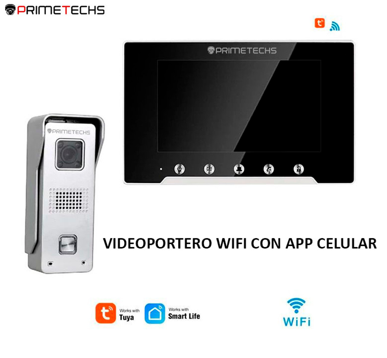 Videoportero Wifi con Cable de 7 Pulgadas, Sistema de Intercomunicación  Inteligente con Videoportero, Intercomunicador con Videoportero Y Cámara de