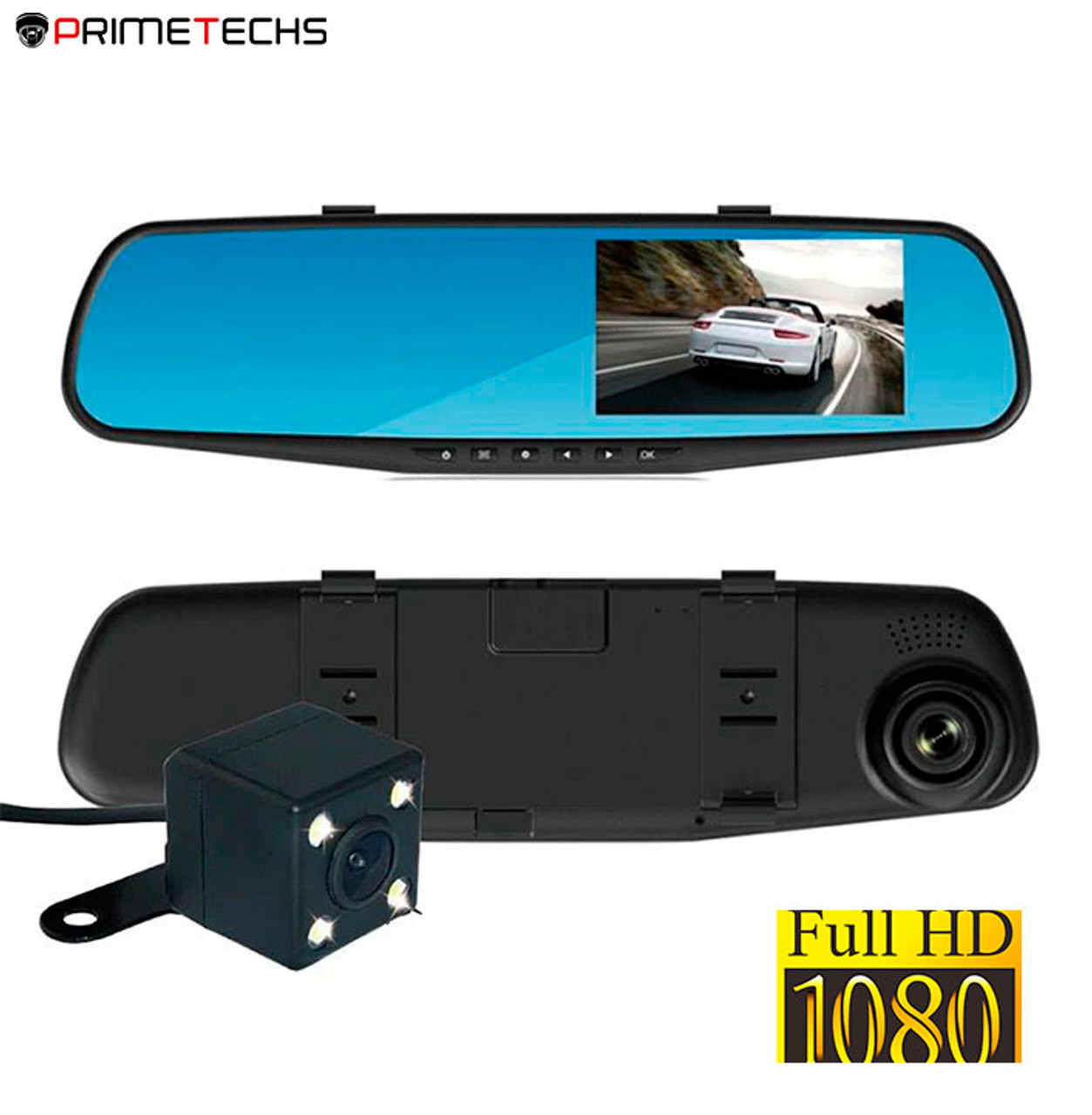 Espejo Retrovisor Con Camara Delantera y Trasera 3EN1 Coche Dash