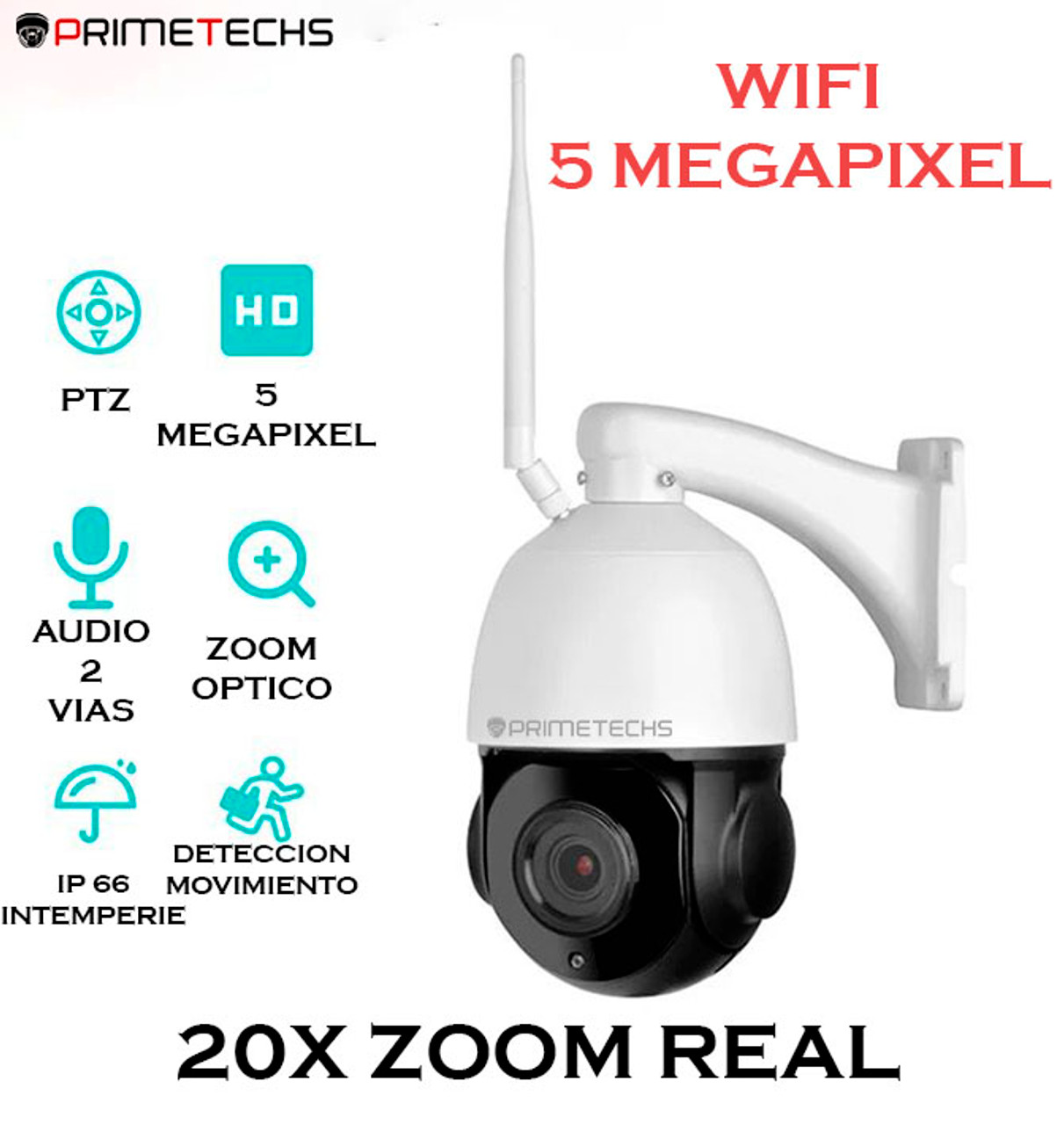 camara vigilancia wifi 8MP 4K PTZ 30X Zoom óptico exterior Humanos
