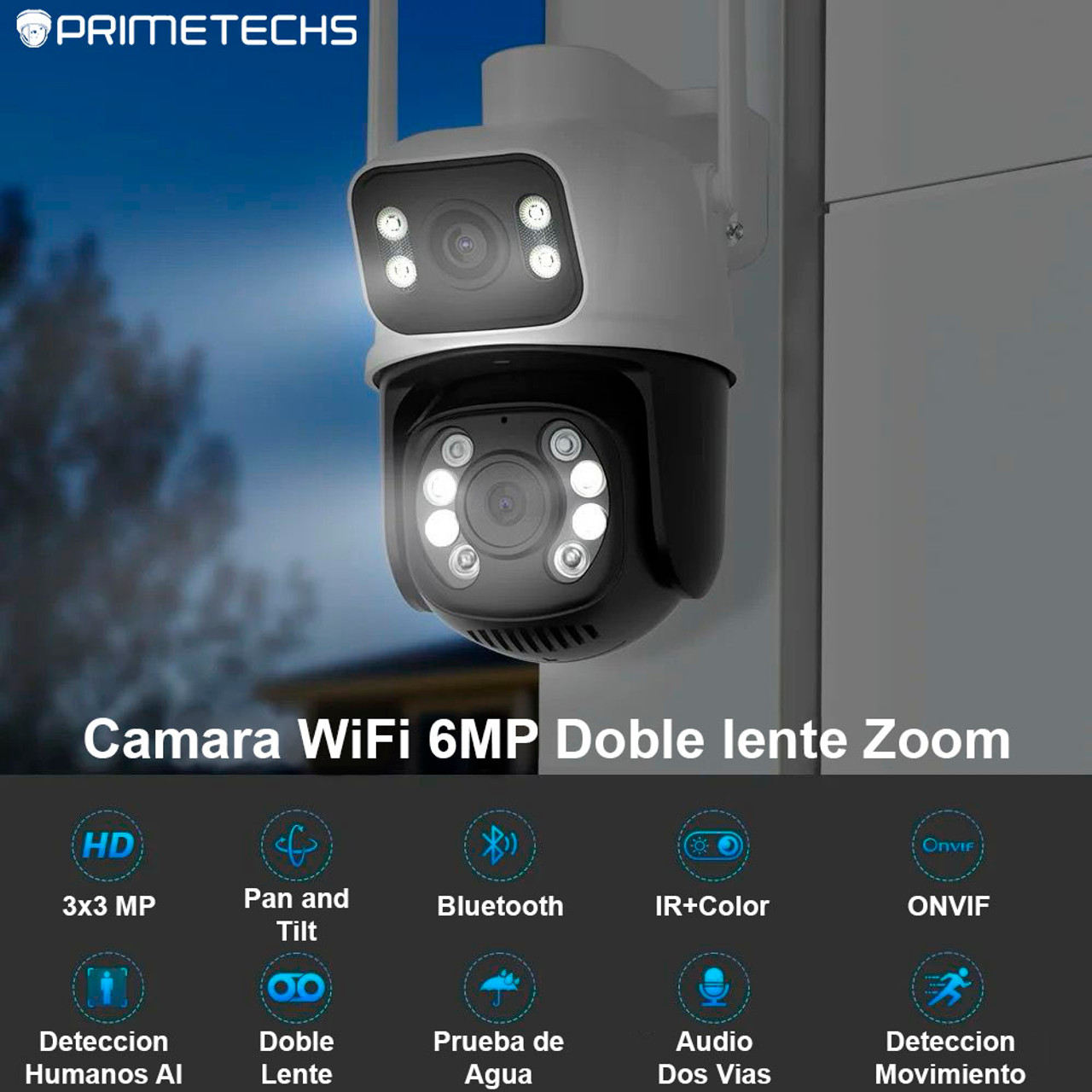 Cámara IP Wifi ZkTeco 2MP / Detección de Movimiento / Exterior