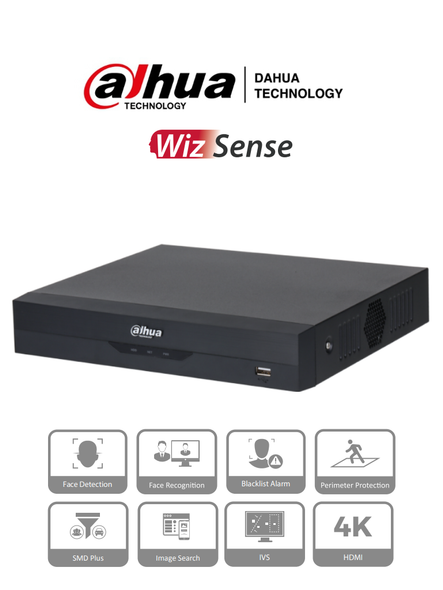 DAHUA NVR2104HS-P-I - NVR de 8 Megapixeles/ 4k/ 4 Canales IP/ WizSense