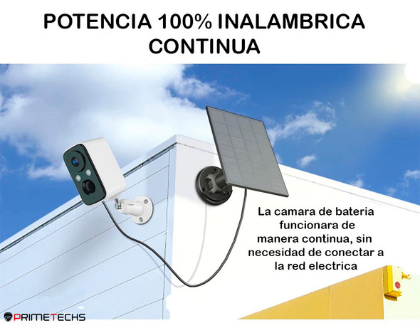 Cámara IP Inalámbrica WiFi Panel Solar Exterior Bala 1080p 2MP