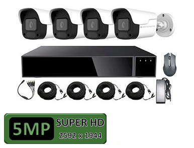 PS-DK5MC4B1PA KIT PRIMETECHS 5 MP, 4 CÁM ANALOG Y 3 IP. KIT CON 4 CAM PVC ALTO IMPACTO IP66 A 5 MPX, MICRO, 2.8 MM, DVR CON SIST ALARMAS, GRABA 5 MPX REAL, IA DETECTA PERSONAS CON NOTIFICACIÓN LOCAL Y CELULAR,  GRABA EN NUBE Y GOOGLE EN CAM 1(OPCION)