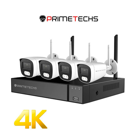 PS-WK8MC8B1PWA KIT WIFI PRIMETECHS DE 8 MPX PARA 8 CÁM WIFI. EQUIPADO CON 4 CAM WIFI FULL COLOR INTELIGENTE, METALICA IP67 A 8 MPX CON MICRO Y LENTE 2.8 MM, DVR WIFI, GRABACIÓN 8 MPX REALES, IA DETECCIÓN DE PERSONAS CON NOTIFICACIÓN LOCAL Y CELULAR, GRABACIÓN DE FOTOS EN LA NUBE DE GOOGLE DRIVE EN CAMARA 1(OPCIONAL).
