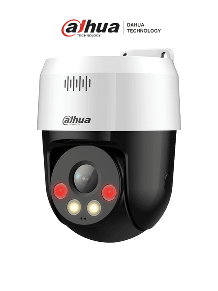 DAHUA DH-SD2A500NB-GNY-A-PV-0400 Cámara IP PT de 5MP / Full Color/ Disuasión activa/ Iluminador dual inteligente/ 30m de IR y luz visible/ audio bidireccional/ detección de humanos/ ranura MicroSD/ IP66 y PoE