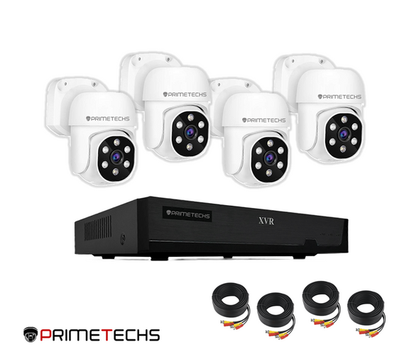 Kit análogo 5MPX / 4 cámaras HD / PT / Micrófono / Full Color / WIFI / IP66 / Detección de personas y movimiento