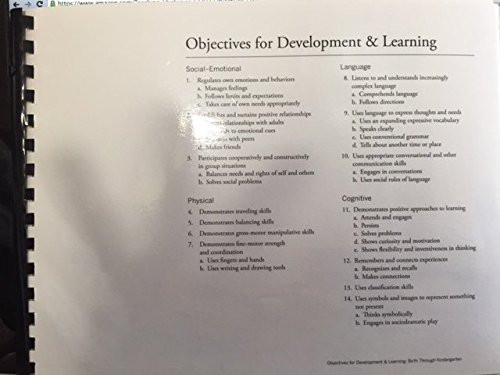 Teaching Strategies Gold: Objectives for Development & Learning: Birth Through Kindergarten