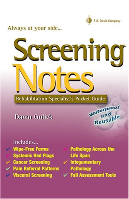 Screening Notes: Rehabilitation Specialist's Pocket Guide (Davis Notes)