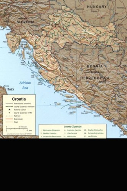 Current Map of Croatia Journal: Take Notes, Write Down Memories in this 150 Page Lined Journal