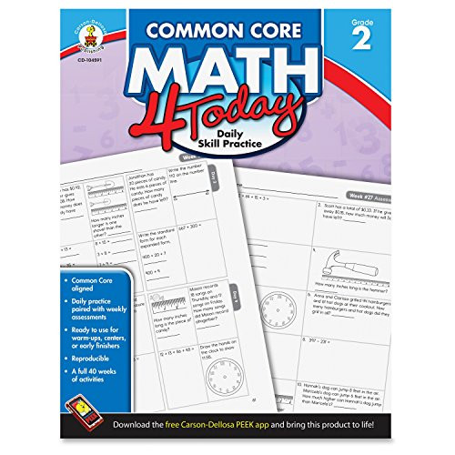 Carson Dellosa Common Core 4 Today Workbook, Math, Grade 2, 96 Pages (CDP104591)