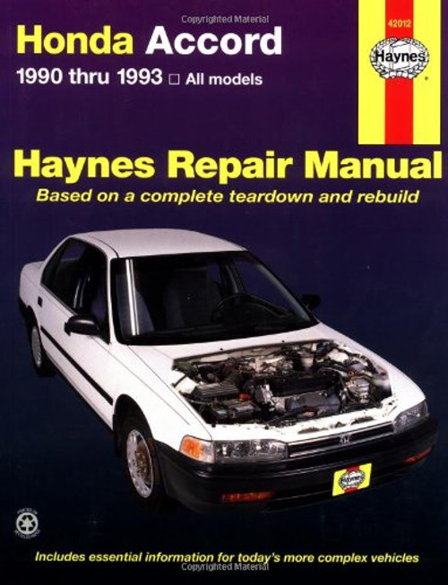 Honda Accord 1990 Thru 1993: All Models (Haynes Repair Manual)