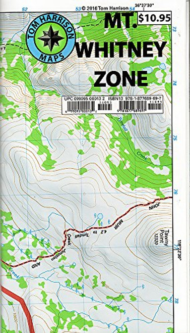 Mt. Whitney Zone Trail Map: Whitney Portal, Crabtree and Cottonwood Lakes (Tom Harrison Maps)
