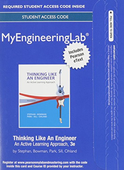MyLab Engineering with Pearson eText -- Access Card -- for Thinking Like An Engineer: An Active Learning Approach