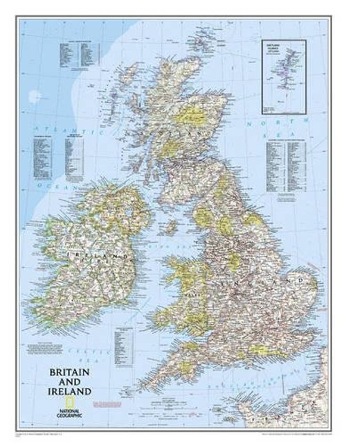 Britain and Ireland Wall Map (tubed) British Isles
