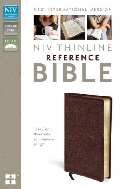 NIV, Thinline Reference Bible, Bonded Leather, Burgundy, Red Letter Edition