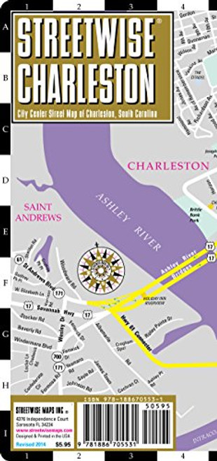Streetwise Charleston Map - Laminated City Center Street Map of Charleston, South Carolina - Folding pocket size travel map
