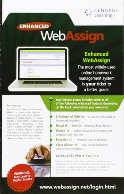 Enhanced WebAssign Homework Only LOE Printed Access Card for One-Term Math and Science