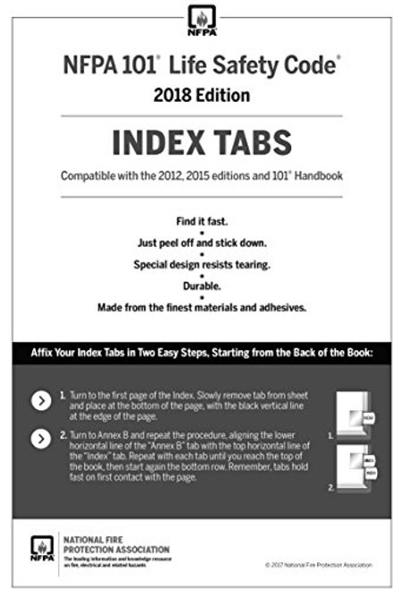 NFPA 101: Life Safety Code Tabs (compatible with 2018, 2015 or 2012 edition)