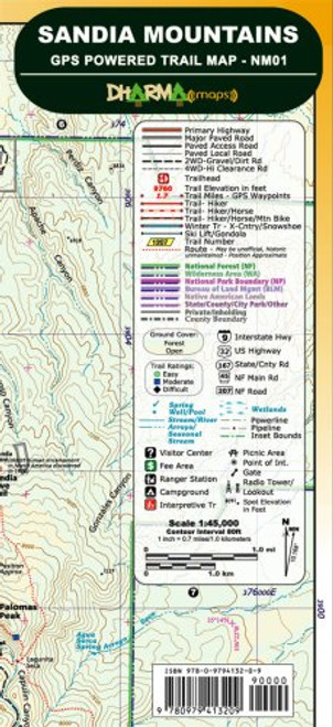 Sandia Mountains - GPS Powered Trail Map