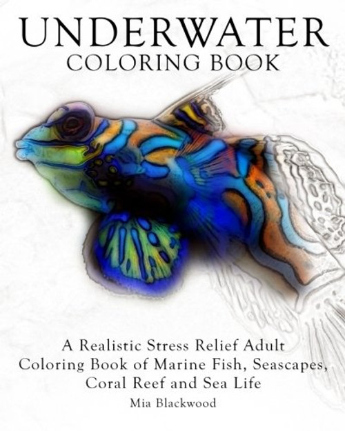 Underwater Coloring Book: A Realistic Stress Relief Adult Coloring Book of Marine Fish, Seascapes, Coral Reef and Sea Life (Advanced Realistic Coloring Books) (Volume 6)