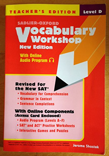 Vocabulary Workshop, Level D, Teacher's Edition
