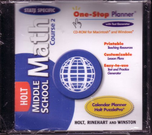 Holt Middle School Math: One-Stop Planner withTest and Practice Generator CD-ROM Course 2