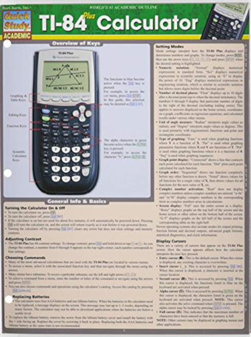Ti 84 Plus Calculator (Quick Study Academic)