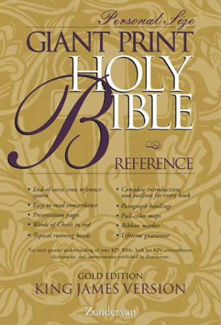 KJV Holy Bible Giant Print Personal Size Reference Gold Edition
