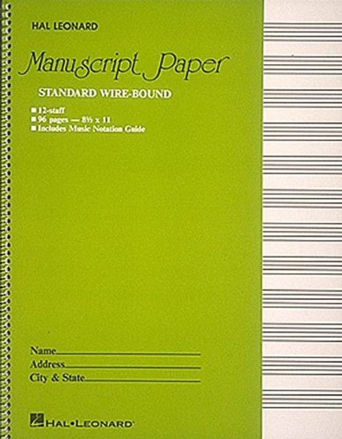 Standard Wirebound Manuscript Paper (Green Cover)