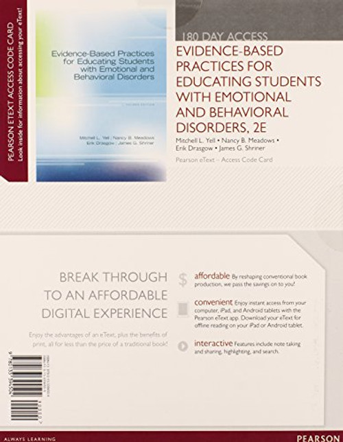 Evidence-Based Practices for Educating Students with Emotional and Behavioral Disorders, Pearson eText -- Access Card (2nd Edition)