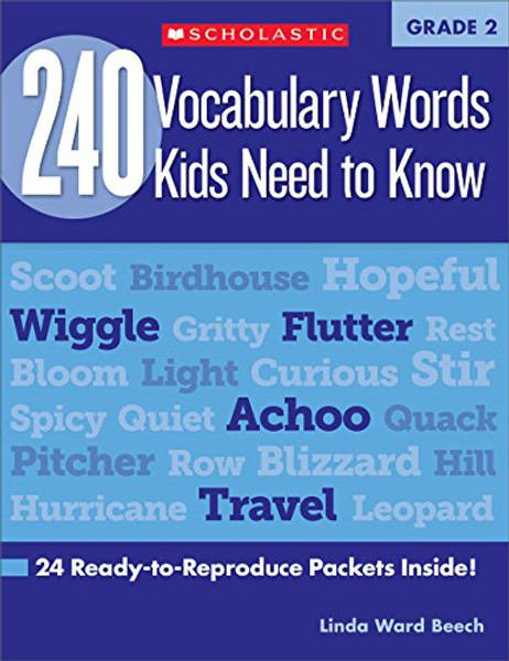 240 Vocabulary Words Kids Need to Know: Grade 2: 24 Ready-to-Reproduce Packets Inside! (Teaching Resources)