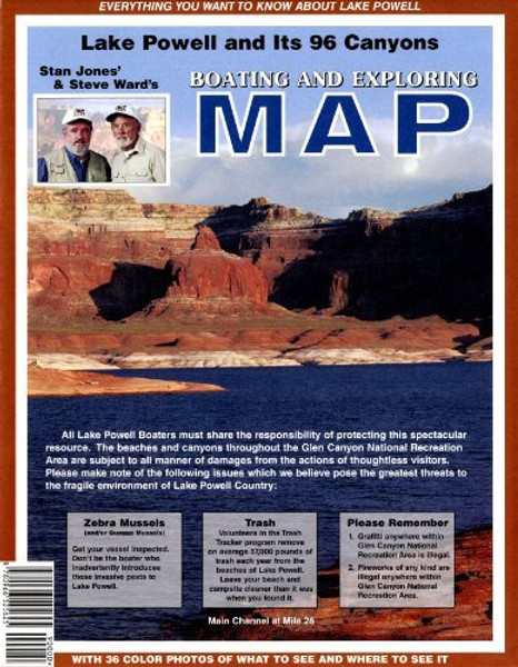 Lake Powell and Its 96 Canyons Boating and Exploring Map