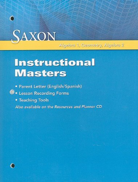 Saxon High School Math: Instructional Masters 2009