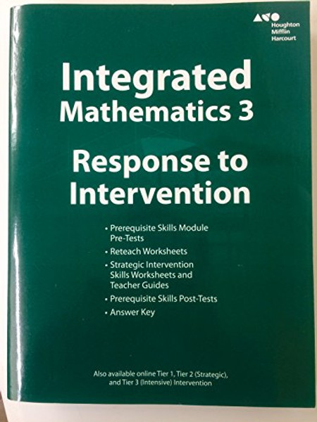 HMH Integrated Math 3: Response to Intervention Teacher Resources Blackline Masters