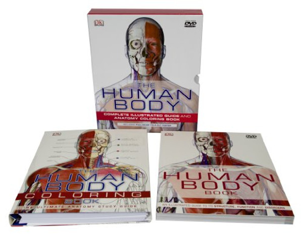 The Human Body w/DVD. Complete Illustrated Guide and Anatomy Coloring Book 2-Volume Box Set, Including full-color fold-out poster