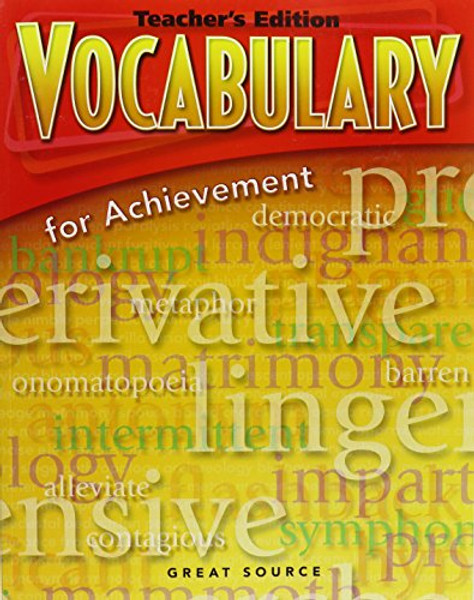Vocabulary for Achievement: Teacher's Edition Grade 6 Intro Course 2006