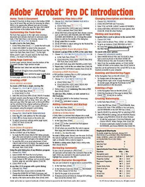 Adobe Acrobat Pro DC Introduction Quick Reference Guide (Cheat Sheet of Instructions, Tips & Shortcuts - Laminated Card)