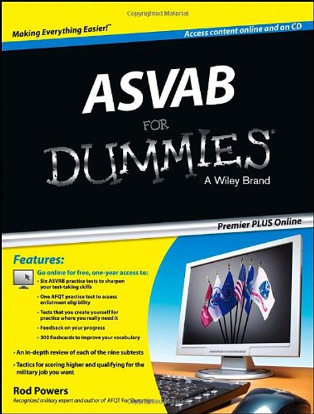 ASVAB For Dummies, Premier Plus (with Free Online Practice Tests)