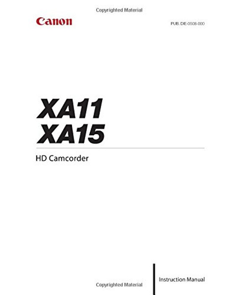Canon XA11 - XA15 Instruction Manual