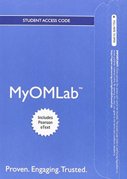 NEW MyOMLab with Pearson eText -- Access Card --  for Operations Management