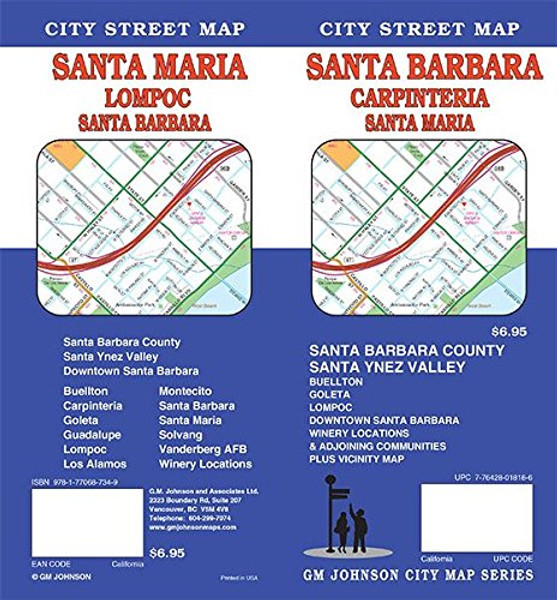 Santa Barbara/Santa Maria/Santa Ynez Valley, California Street mapa