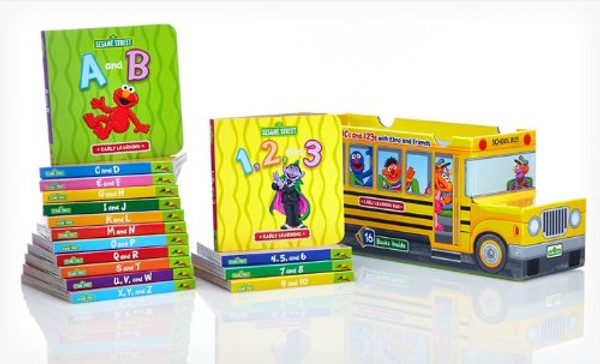 Sesame Street ABCs and 123s with Elmo and Friends 16 Book Bus