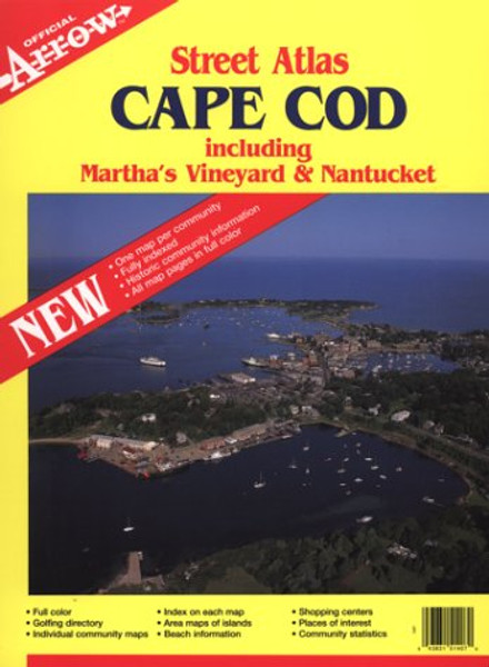 Cape Cod Street Atlas-Including Martha's Vineyard & Nantucket (Official Arrow Street Atlas)