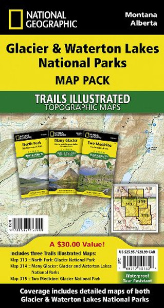 Glacier and Waterton Lakes National Parks [Map Pack Bundle] (National Geographic Trails Illustrated Map)