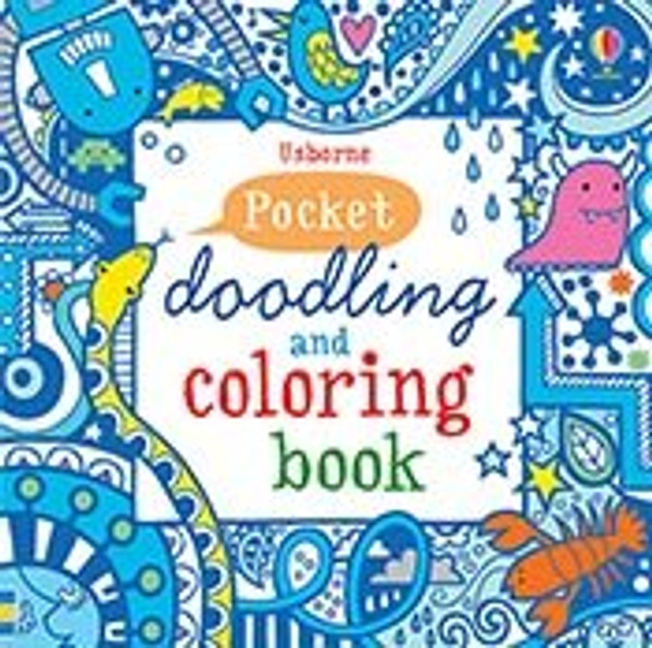 Pocket Doodling and Coloring Book-blue