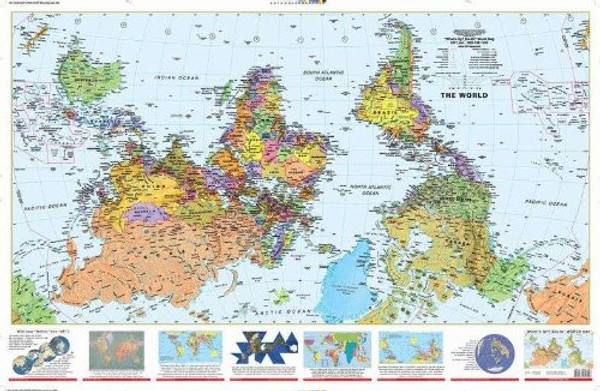 Whats Up? South! World Map (2x3') folded paper