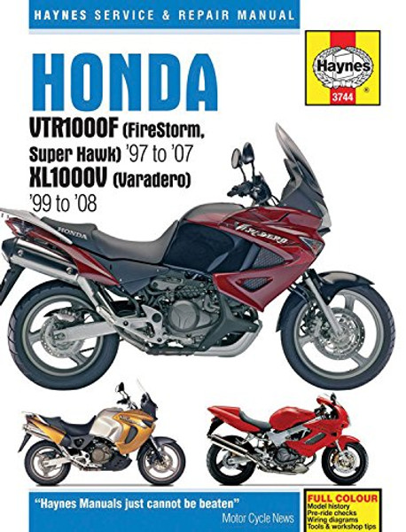 Honda VTR1000F (FireStorm, Super Hawk) '97 to  '07 KL1000V (Varadero) '99 to'08 (Haynes Service & Repair Manual)