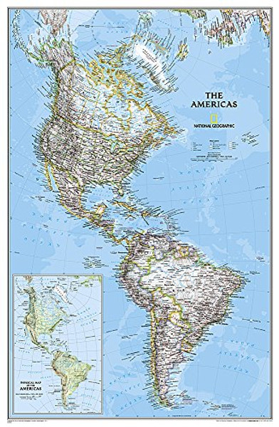 The Americas - North & South America Political Map Laminated